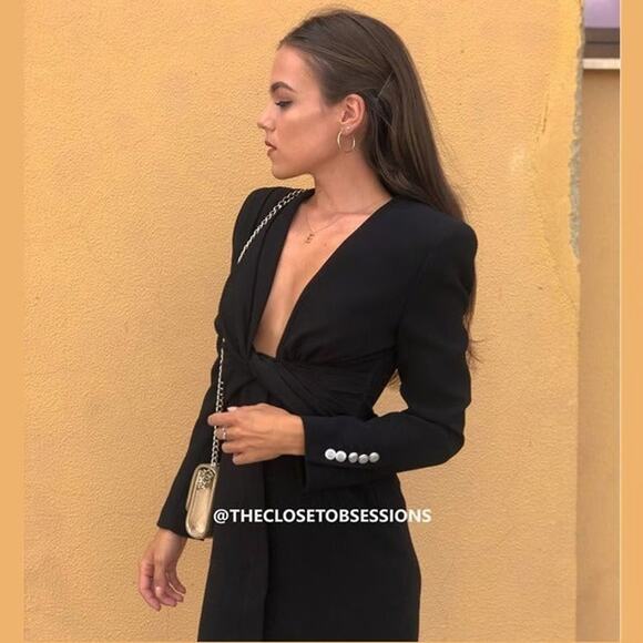 ZARA BLOGGER FAVE!!! Mini Dress with Knotted Ruching NWT - Picture 2 of 16